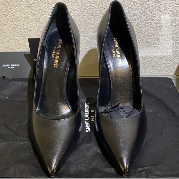 COPY - Saint Laurent black leather heels size 39.5 euro - Picture 1 of 6